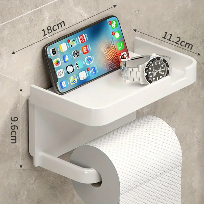 toilet paper roll holder with shelf